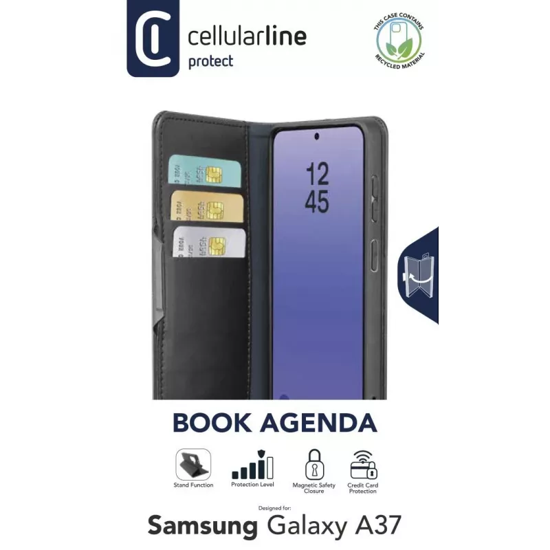 Cellularline Book Agenda 2 - Galaxy A37 funda tipo libro de piel sintética…