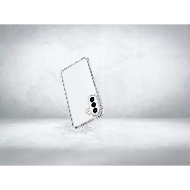 Cellularline Ultra Strong - Galaxy A57 funda transparente ultraprotectora con bordes amortiguadores de impactos y cámaras de aire integradas, diseñada para una protección máxima ante caídas accidentales.
