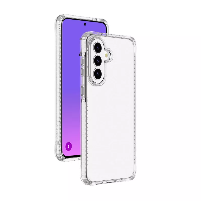 Cellularline Ultra Strong - Galaxy A57 funda transparente ultraprotectora con bordes amortiguadores de impactos y cámaras de aire integradas, diseñada para una protección máxima ante caídas accidentales.