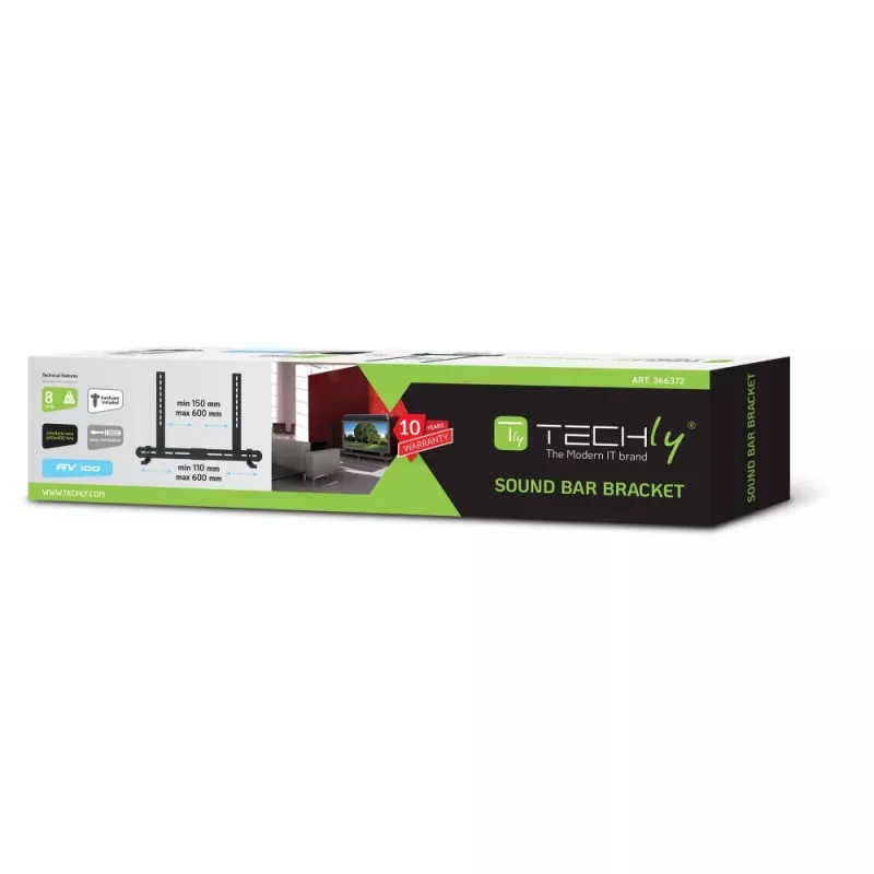 Techly soporte de pared universal para barra de sonido máx. VESA 600x400