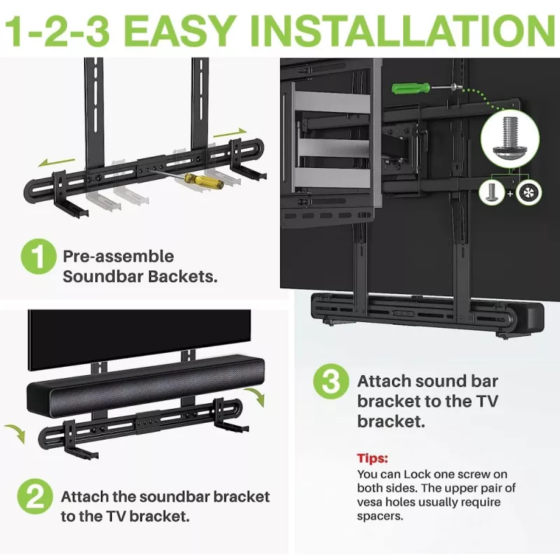 Techly soporte de pared universal para barra de sonido máx. VESA 600x400