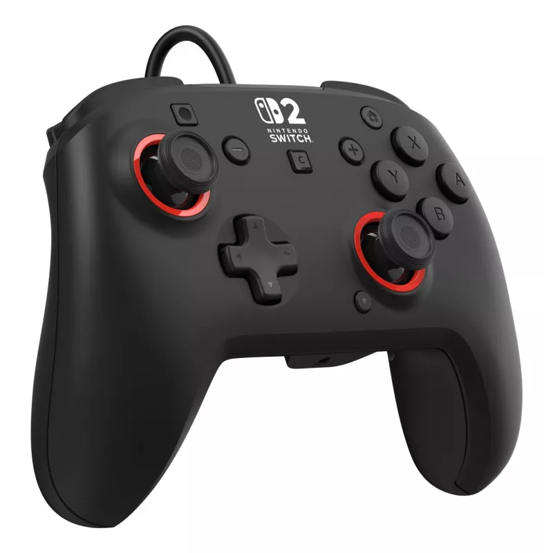 Mando de gaming con cable Turtle Beach Rematch para Nintendo Switch 2 – USB-C, cable de 3 m, botón trasero, D-Pad, Negro