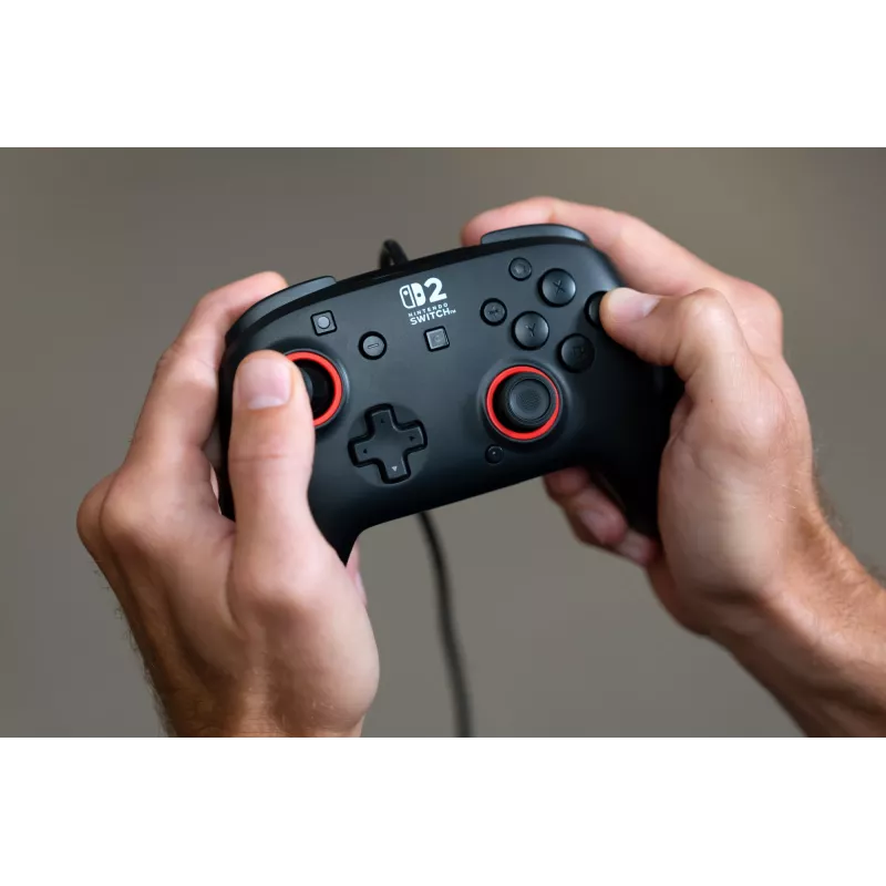 Mando de gaming con cable Turtle Beach Rematch para Nintendo Switch 2 – USB-C, cable de 3 m, botón trasero, D-Pad, Negro