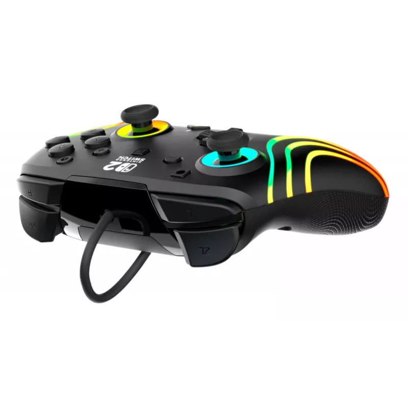 Mando Turtle Beach Afterglow Wave Negro Mando RGB con cable para Nintendo Switch / Switch 2, USB-C, cable de 3 m