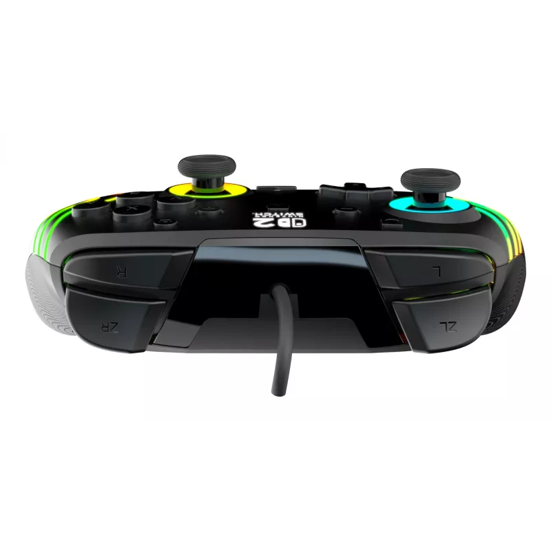 Mando Turtle Beach Afterglow Wave Negro Mando RGB con cable para Nintendo Switch / Switch 2, USB-C, cable de 3 m