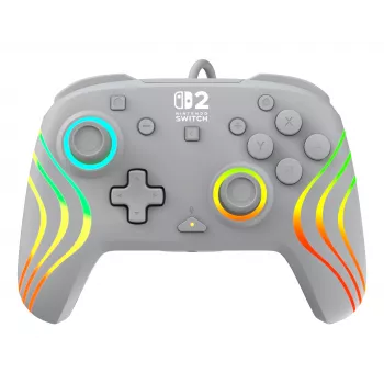 Mando de gaming RGB con cable Turtle Beach Afterglow Wave Gris – USB-C, cable de 3 m, para Nintendo Switch / Switch 2 / Switch OLED