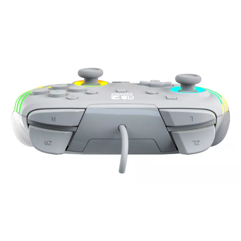 Mando de gaming RGB con cable Turtle Beach Afterglow Wave Gris – USB-C, cable de 3 m, para Nintendo Switch / Switch 2 / Switch OLED