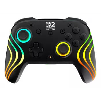 Mando de gaming RGB inalámbrico Turtle Beach Afterglow Wave Negro para Nintendo Switch 2 — Bluetooth/USB-C, batería integrada 20 h, cable de 3 m