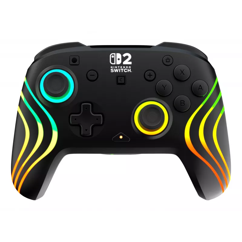 Mando de gaming RGB inalámbrico Turtle Beach Afterglow Wave Negro para Nintendo Switch 2 — Bluetooth/USB-C, batería integrada 20 h, cable de 3 m