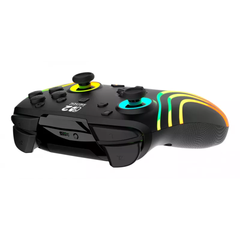 Mando de gaming RGB inalámbrico Turtle Beach Afterglow Wave Negro para Nintendo Switch 2 — Bluetooth/USB-C, batería integrada 20 h, cable de 3 m