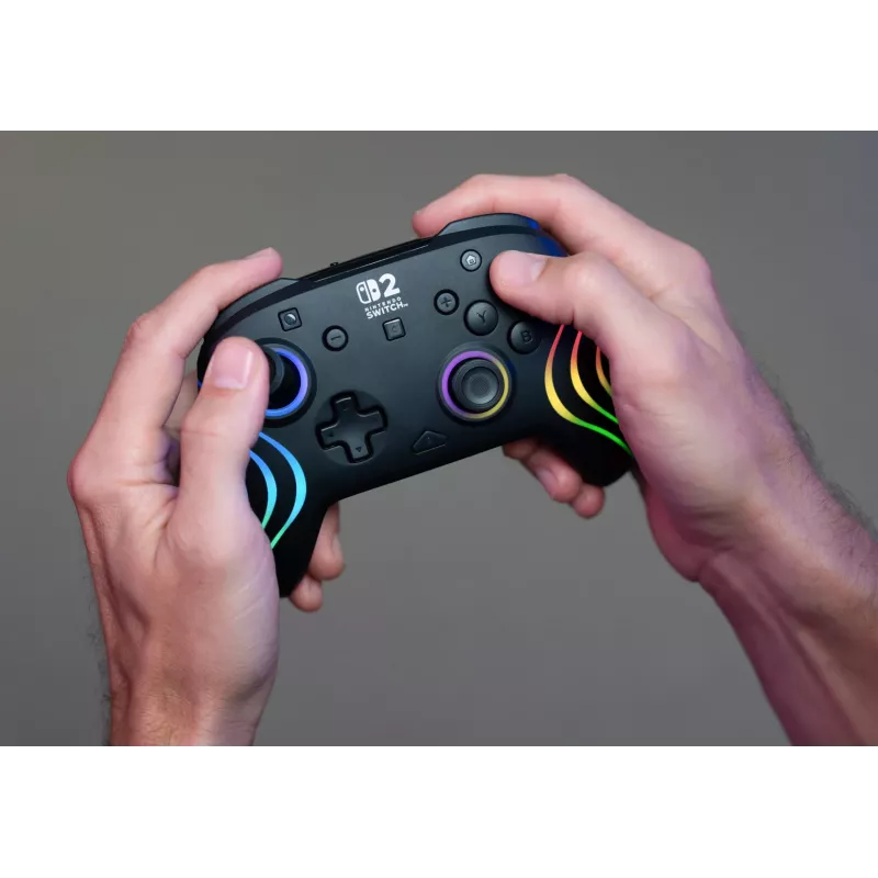 Mando de gaming RGB inalámbrico Turtle Beach Afterglow Wave Negro para Nintendo Switch 2 — Bluetooth/USB-C, batería integrada 20 h, cable de 3 m
