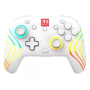 Mando de gaming RGB inalámbrico Turtle Beach Afterglow Wave Blanco para Nintendo Switch 2, Bluetooth/USB-C, batería integrada 20 h, cable de 3 m