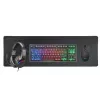 Mars Gaming Combo gaming 4 en 1 MCP-RGB3, con cable, USB, membrana, LED RGB, Negro, ratón incluido