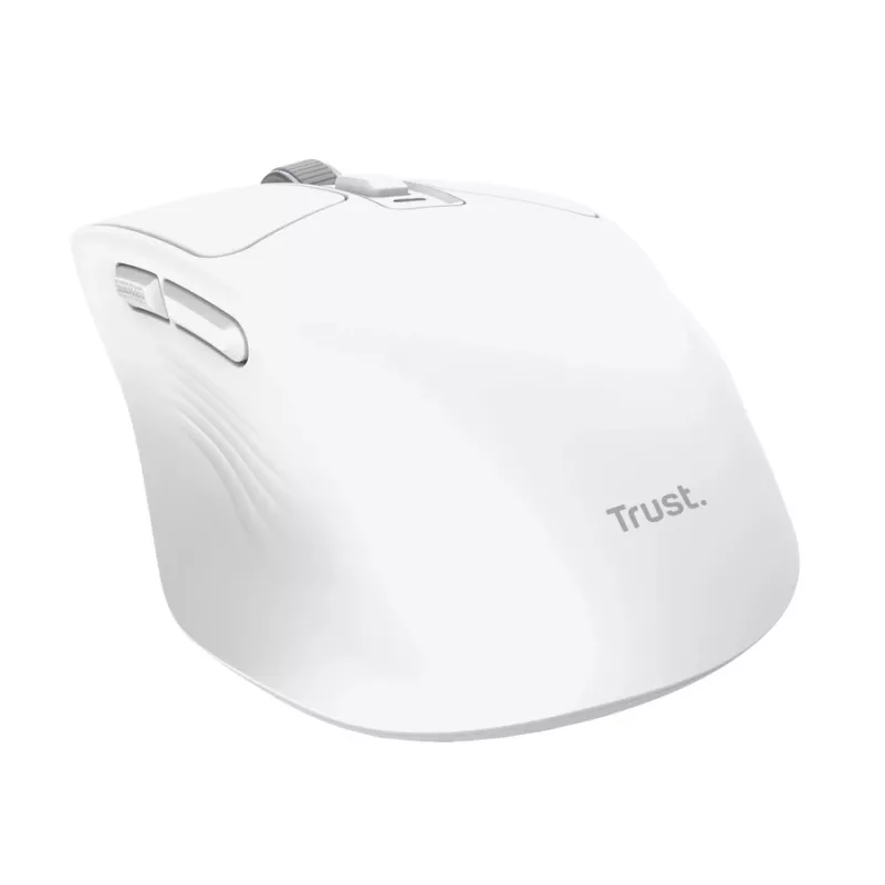 Ratón de oficina inalámbrico para diestros TRUST Niven – RF + Bluetooth, 3200 DPI, 7 botones, rueda de desplazamiento, Blanco