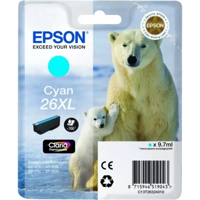Epson Polar bear pack individual Cian 26XL Claria Premium Ink
