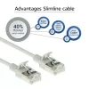 ACT Cable de conexión slimline snagless gris de 3 metros LSZH U/FTP CAT6A para centro de datos con conectores RJ45