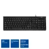 ACT Teclado business USB (Qwerty/US-Layout), Full-Size (100 %), con cable, USB, membrana, QWERTY, negro