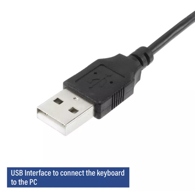 ACT Teclado business USB (Qwerty/US-Layout), Full-Size (100 %), con cable, USB, membrana, QWERTY, negro