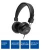 ACT Auriculares estéreo plegables con conector de audio de 3,5 mm