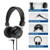 ACT Auriculares estéreo plegables con conector de audio de 3,5 mm