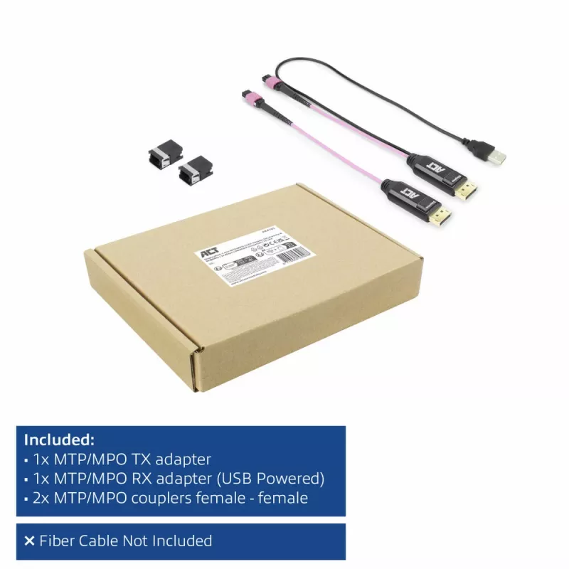 ACT Set de adaptadores DisplayPort a MTP/MPO para ampliar una conexión DisplayPort hasta 8K@60Hz