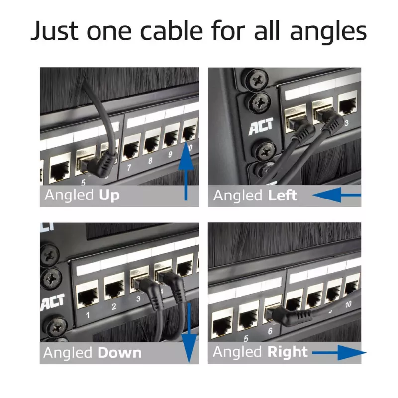 Cable de red ACT DD1901 Cat6 U/FTP (STP) 1 m RJ-45 negro