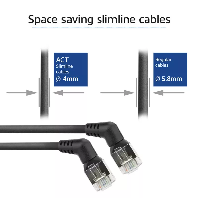 Cable de red ACT DD1903 Cat6 U/FTP (STP) negro, 3 m, RJ-45 a RJ-45, contactos dorados