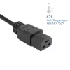 Cable de alimentación ACT C20–C21 IEC60320 negro 3 m, 16 A, 250 V