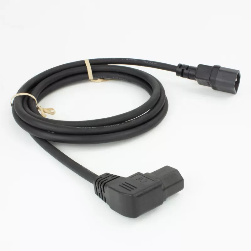 ACT Cable de alimentación C14 - C15 (acodado a la izquierda) IEC60320 negro 1,2 m