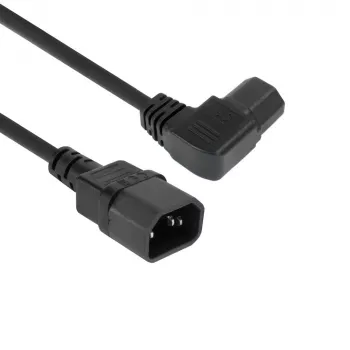 ACT Cable de alimentación C14 - C15 (acodado a la izquierda) IEC60320 negro 2 m
