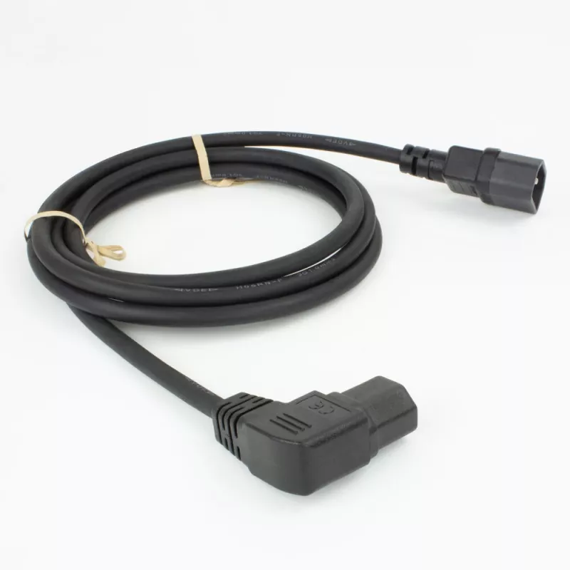 ACT Cable de alimentación C14 - C15 (acodado a la izquierda) IEC60320 negro 2 m
