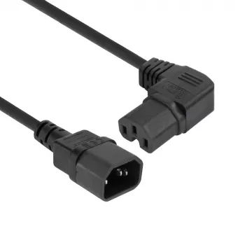 ACT Cable de alimentación C14 - C15 (acodado a la derecha) IEC60320 negro 0,6 m