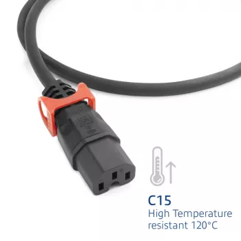 ACT Cable de alimentación C14 IEC Lock+ Dual Locking - C15 IEC Lock+ negro 2 m, PC3872