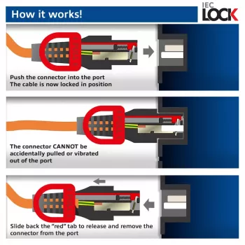 ACT Cable de alimentación C14 IEC Lock+ Dual Locking - C15 IEC Lock+ negro 3 m, PC3876