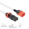 ACT Cable de alimentación C14 IEC Lock+ Dual Locking - C15 IEC Lock+ blanco 3 m, PC3879
