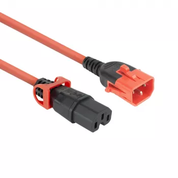 ACT Cable de alimentación C14 IEC Lock+ Dual Locking - C15 IEC Lock+ rojo 1 m, PC3869