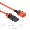 ACT Cable de alimentación C14 IEC Lock+ Dual Locking - C15 IEC Lock+ rojo 1 m, PC3869