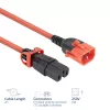 ACT Cable de alimentación C14 IEC Lock+ Dual Locking - C15 IEC Lock+ rojo 2 m, PC3873