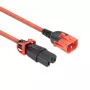 Cable de alimentación ACT C14 IEC Lock+ Dual Locking a C15 IEC Lock+ rojo, 3 m, 250 V 10 A