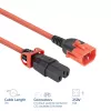 Cable de alimentación ACT C14 IEC Lock+ Dual Locking a C15 IEC Lock+ rojo, 3 m, 250 V 10 A
