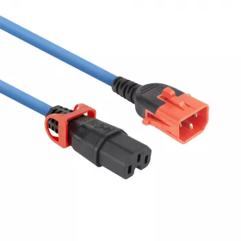 ACT Cable de alimentación C14 IEC Lock+ Dual Locking - C15 IEC Lock+ azul 1 m, PC3870