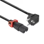 ACT Cable de alimentación con conector macho CEE 7/7 (acodado) - C15 IEC Lock+ negro 1 m, EL603S