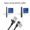 ACT Cable de red U/FTP CAT6A LSZH Slimline negro de 1 m con conectores macho RJ45, 90° acodado a la izquierda a recto