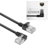 ACT Cable de red U/FTP CAT6A LSZH Slimline negro de 5 m con conectores macho RJ45, 90° acodado a la izquierda a recto