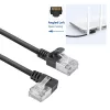 ACT Cable de red U/FTP CAT6A LSZH Slimline negro de 5 m con conectores macho RJ45, 90° acodado a la izquierda a recto