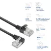 ACT Cable de red U/FTP CAT6A LSZH Slimline negro de 1,5 m con conectores macho RJ45, 90° acodado a la izquierda a recto