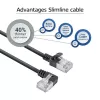 ACT Cable de red U/FTP CAT6A LSZH Slimline negro de 0,25 m con conectores macho RJ45, 90° acodado a la izquierda a recto