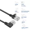 ACT Cable de red U/FTP CAT6A LSZH Slimline negro de 0,5 m con conectores macho RJ45, 90° acodado a la derecha a recto