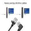 ACT Cable de red U/FTP CAT6A LSZH Slimline negro de 0,5 m con conectores macho RJ45, 90° acodado a la derecha a recto