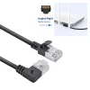 ACT Cable de red U/FTP CAT6A LSZH Slimline negro de 1 m con conectores macho RJ45, 90° acodado a la derecha a recto